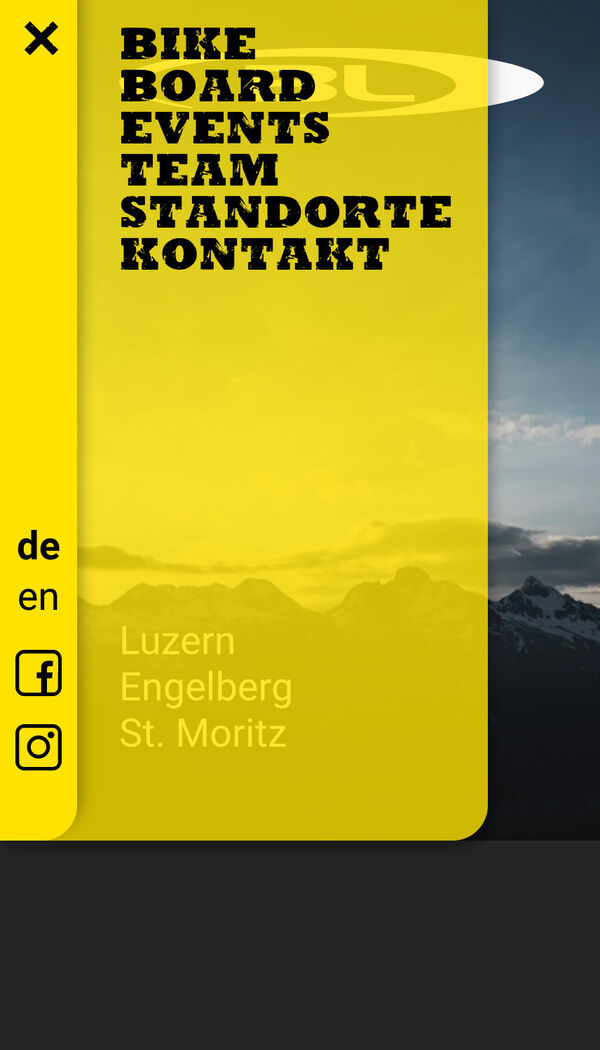 Bikelocal Websitemenü