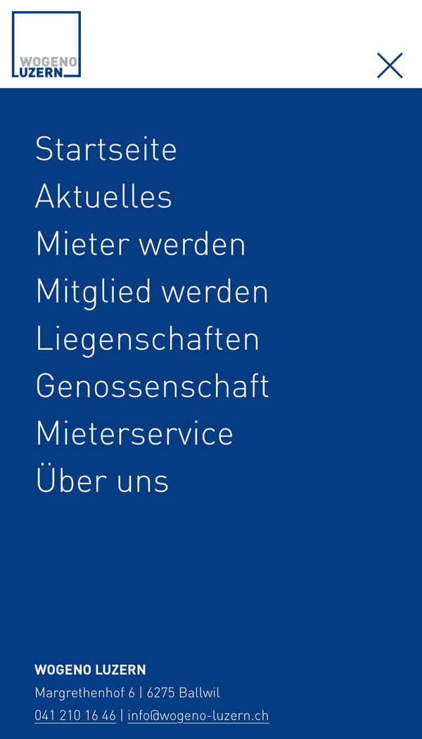 Wogeno Luzern Websitemenü